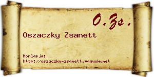 Oszaczky Zsanett névjegykártya